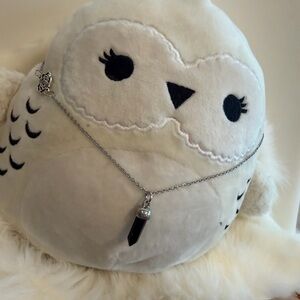 🪡Necklace w/ Black Jasper & rose pendants 🌺